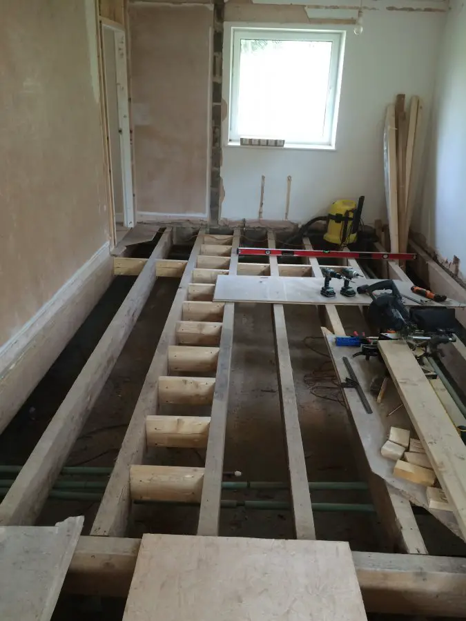 Plywood Subfloor - Continuous Flooring Throughout Bungalow 