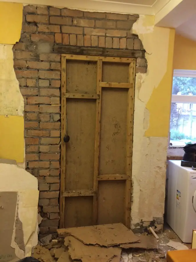 Removal Raising Of Old Wooden Lintel To Ceiling Height