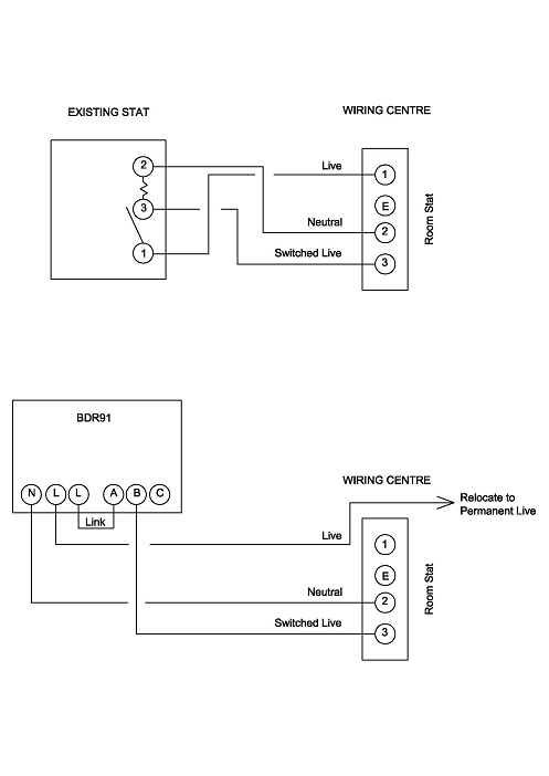 Honeywell BDR91 to Honeywell 42005748 Sundial Wiring Centre (S Plan ...