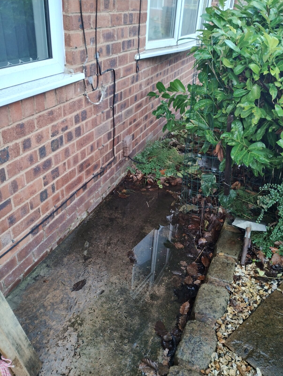 Water sitting against wall | DIYnot Forums