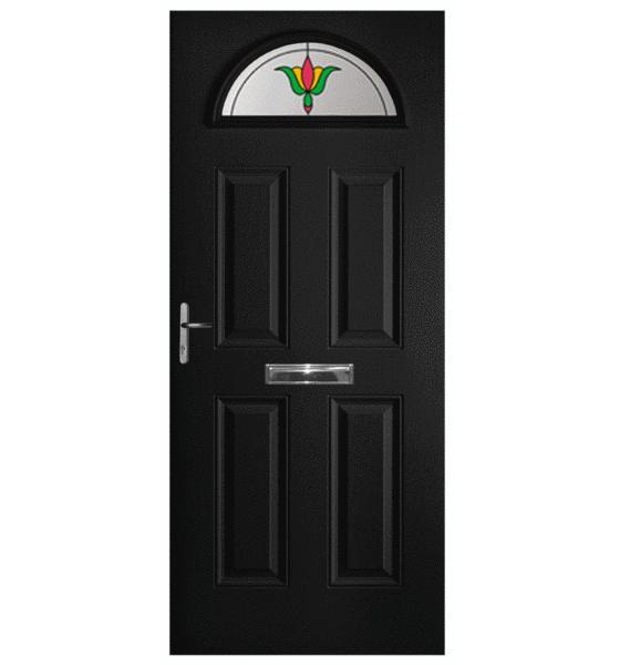 Black Battersea Composite Door (Fleur)