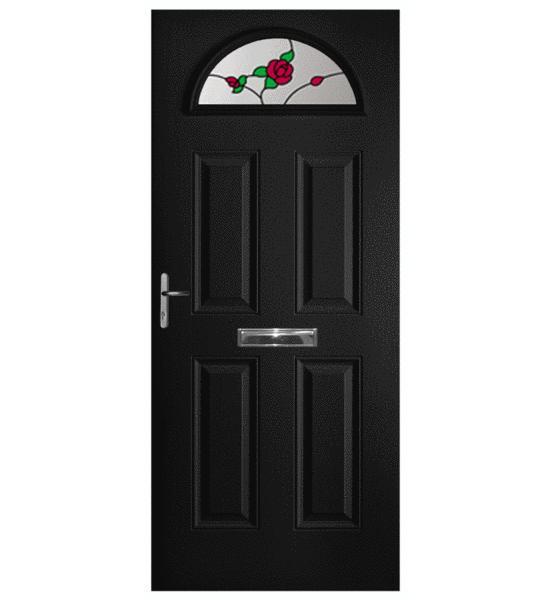 Black Battersea Composite Door (Rose)