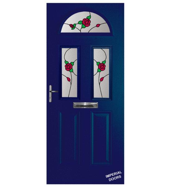 Blue Mayfair Composite Door (Rose)