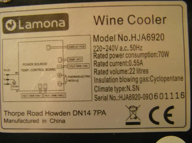 Anybody know anything about Howdens "Lamona " wine coolers ? DIYnot