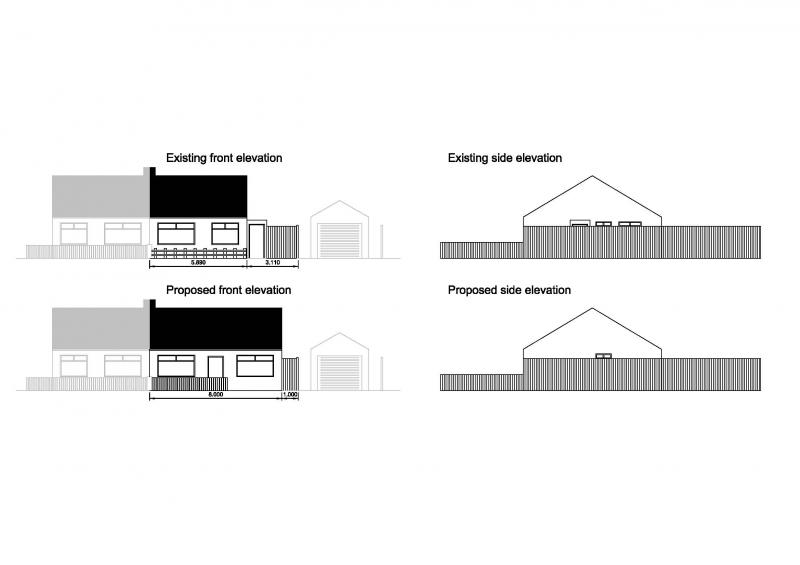 Existing & proposed front & side