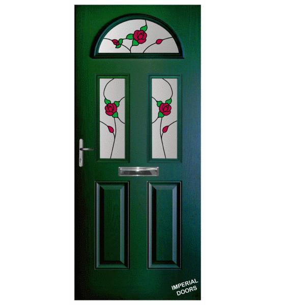 Green Mayfair Composite Door (Rose)