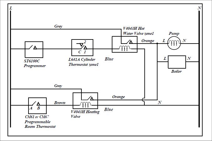 S plan wiring schematic