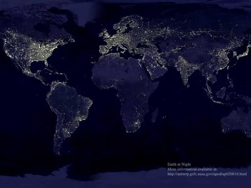 The earth at night