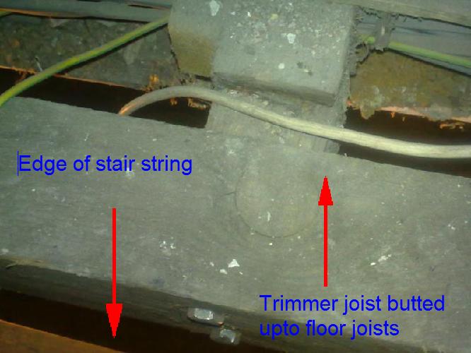 Trimmer butted upto original joist