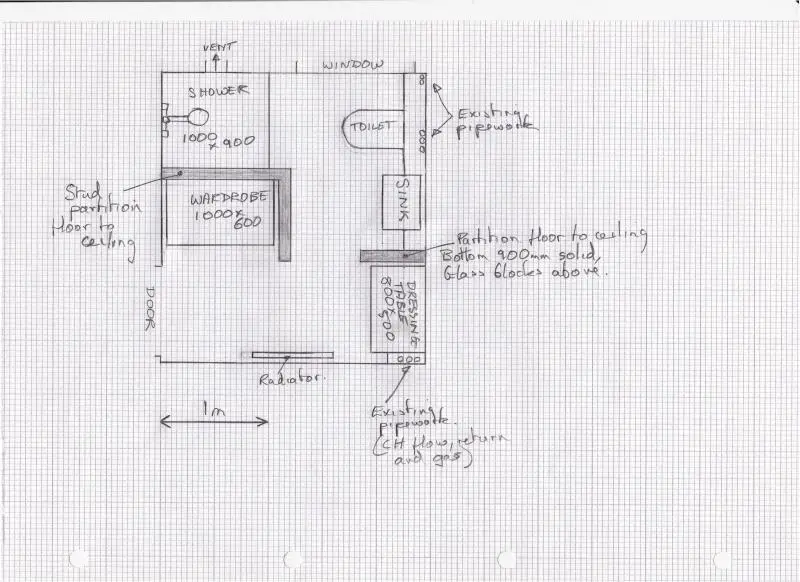 Bathroom zoning in a split room | DIYnot Forums