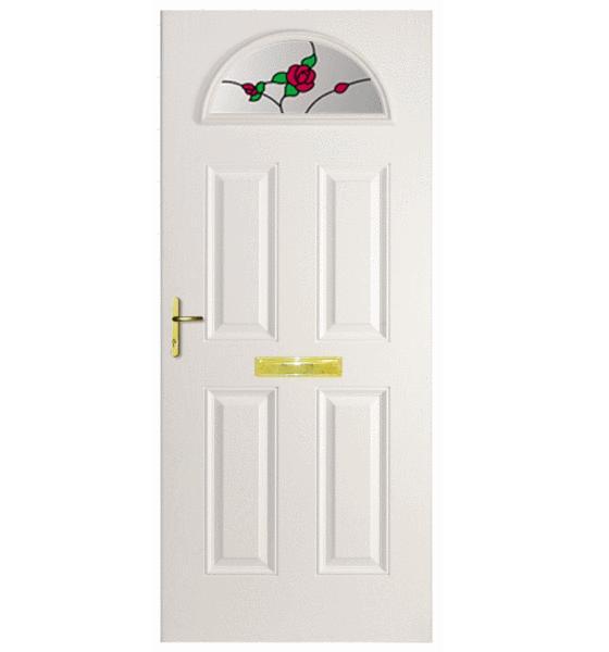 White Battersea  Composite Door (Rose)