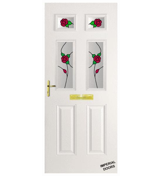White Picadilly Four Composite Door (Rose)