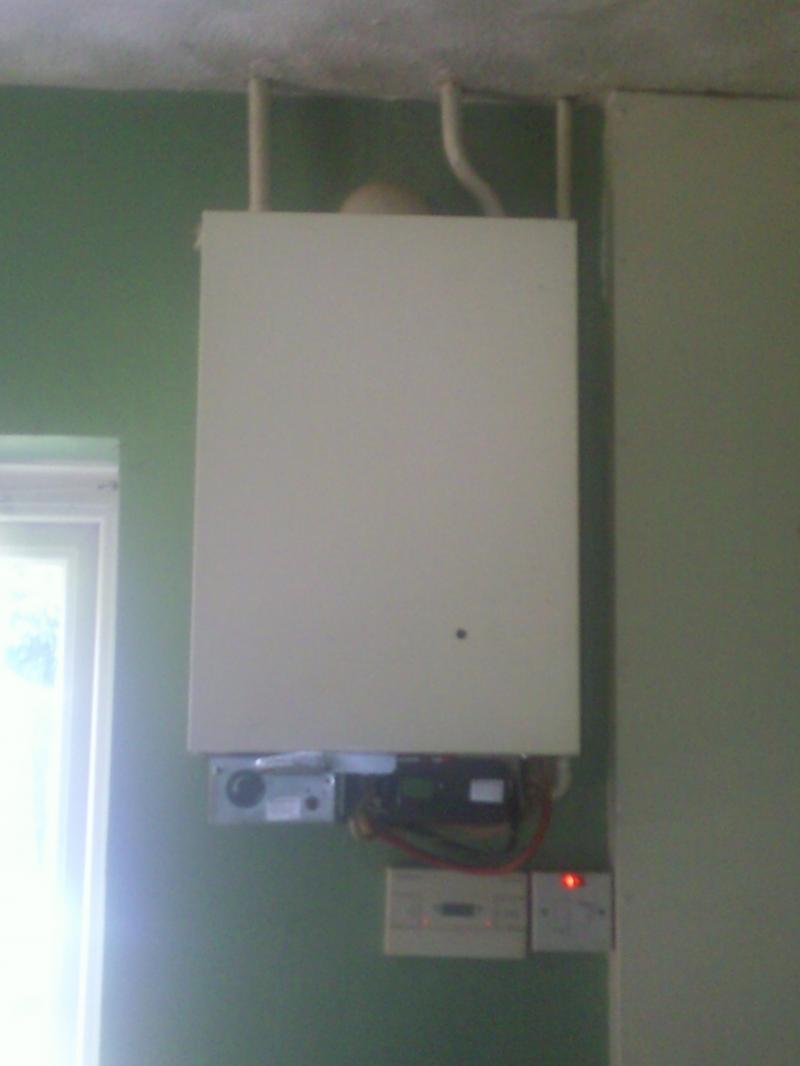 yhe boiler unit in the kitchen